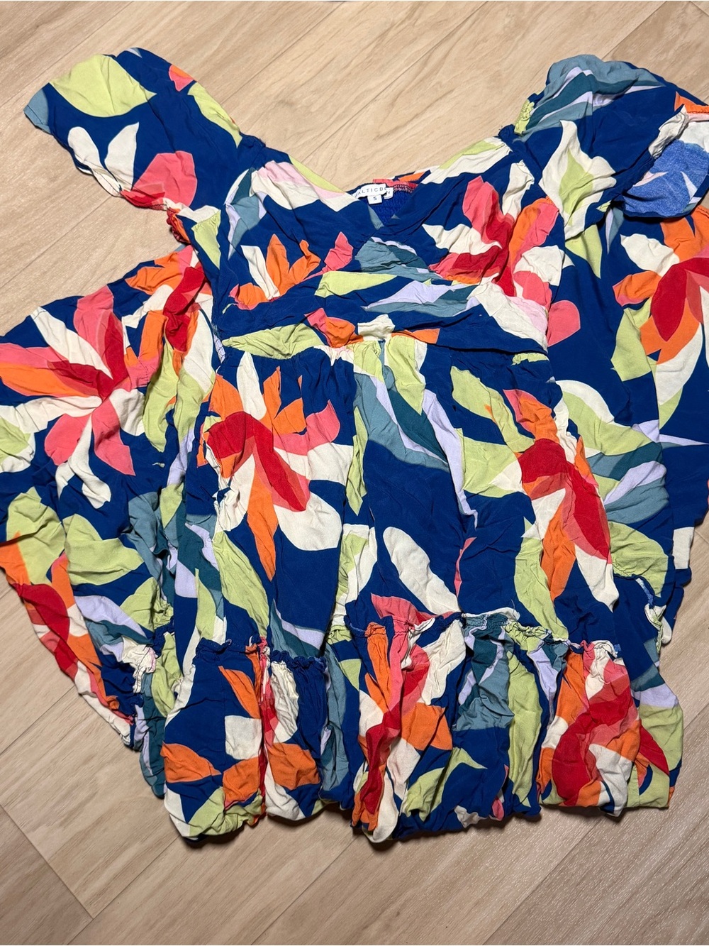 Baltic Born Samira Maxi Dress Blue Floral Print Size Small Cottagecore Boho - Picture 5 of 8